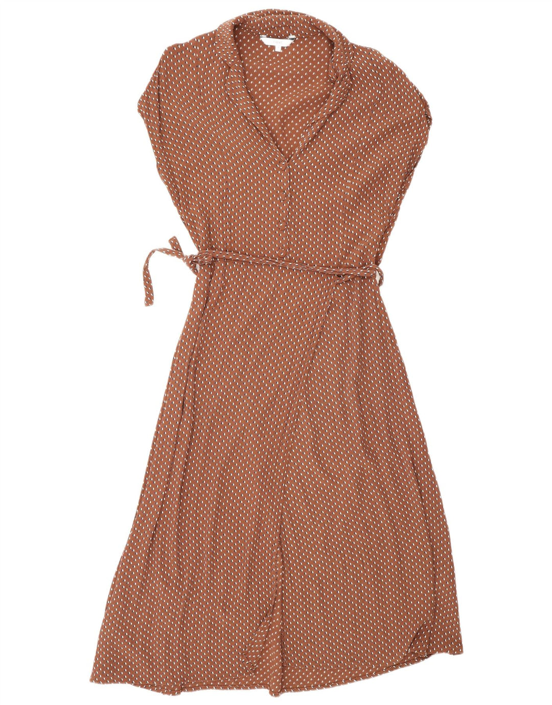 Næste Dame Wrap Maxi Dress UK 14 Medium Brown Geometric Viscose