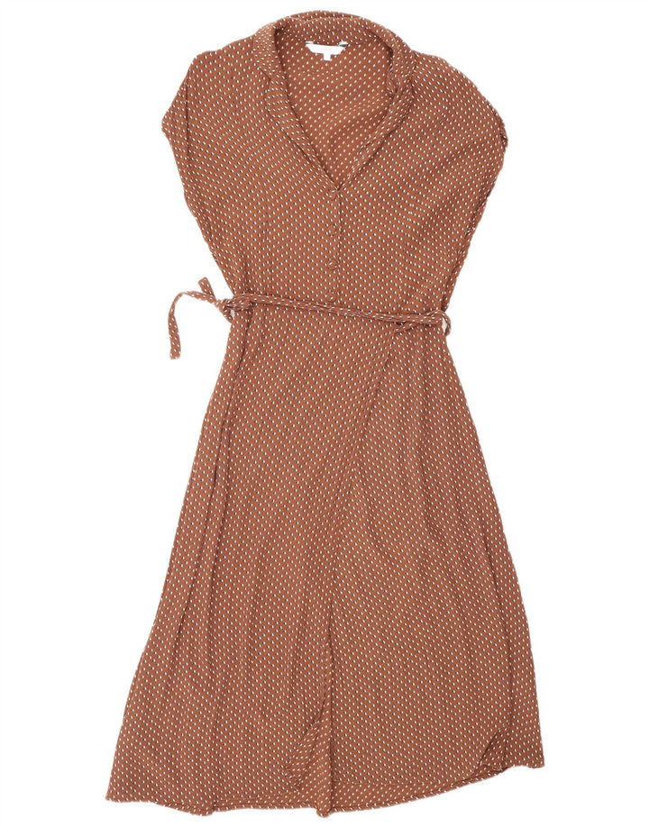 Næste Dame Wrap Maxi Dress UK 14 Medium Brown Geometric Viscose