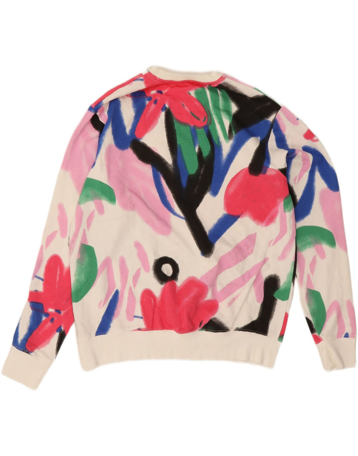 Zara Womens Grafisk Oversized Sweatshirt Jumper UK 14 Medium White Floral