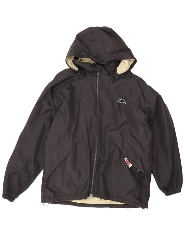 Kappa Herre Hætte Vendbar Windbreaker Jacket UK 36 Small Black Polyester