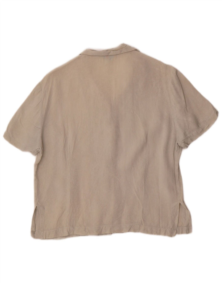 Ballon kortærmet skjorte til kvinder EU 40 Medium Beige Silke