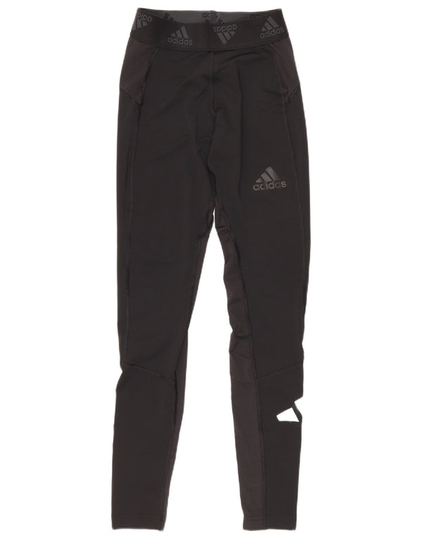 Adidas Graphic Leggings til kvinder UK 10 Small Black Polyester