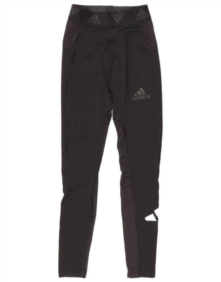 Adidas Graphic Leggings til kvinder UK 10 Small Black Polyester