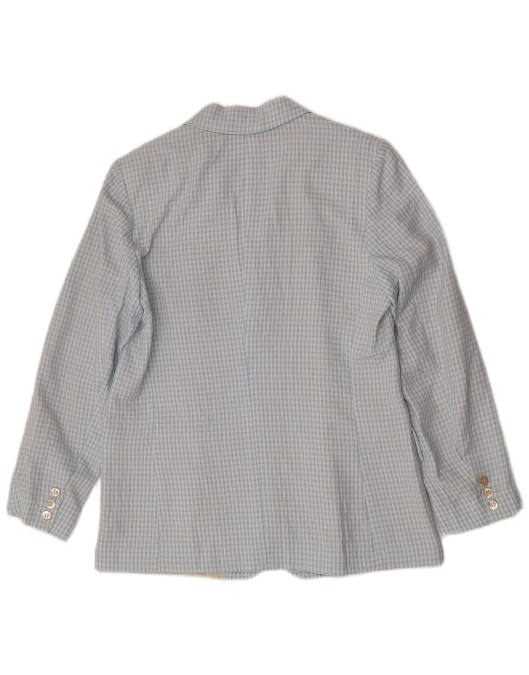 Vintage Kvinders 3-knap 2-delt sæt IT 46 Large Blue Gingham Viscose