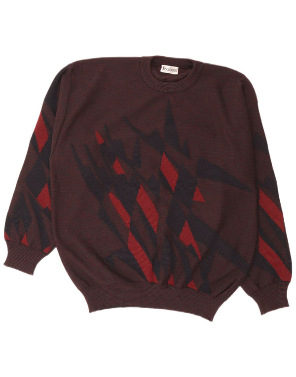 Schoeller Herre Crew Neck Jumper Sweater EU 54 XL Brun Geometrisk