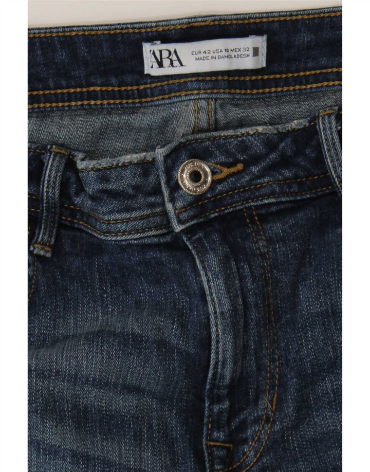 Zara Dame Distressed Slim Jeans EU 42 Large W32 L27 Blå