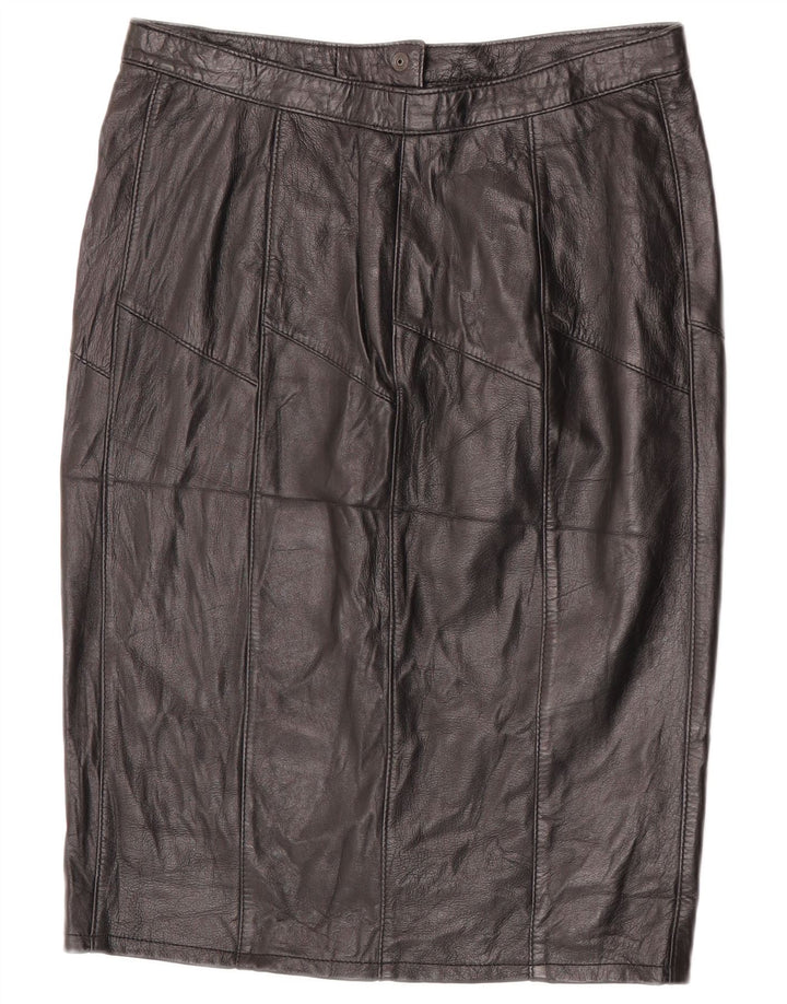 VINTAGE Lædernederdel til kvinder W30 Medium Sort