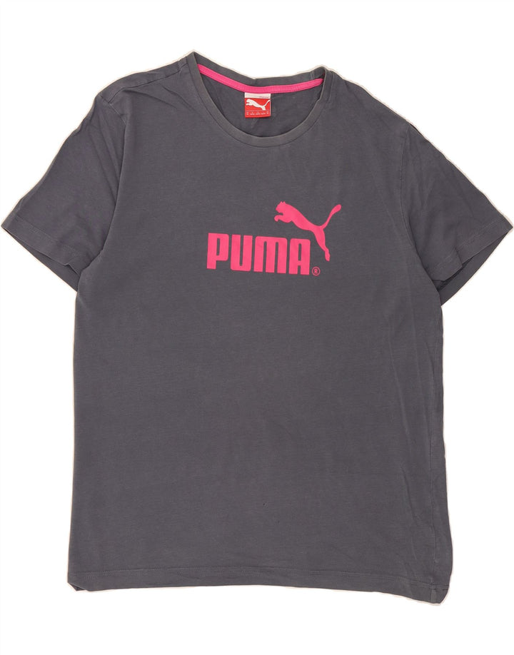 PUMA Mens Graphic T-Shirt Top Medium Navy Blue Cotton Vintage Puma and Second-Hand Puma from Messina Hembry 