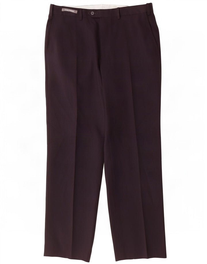 Marks & Spencer Straight Suit Bukser til mænd W34 L31 Marineblå polyester