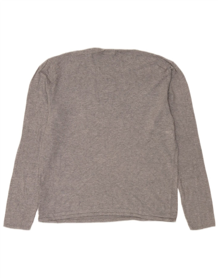 Zara Herre sweater med rund hals XL Grå viskose