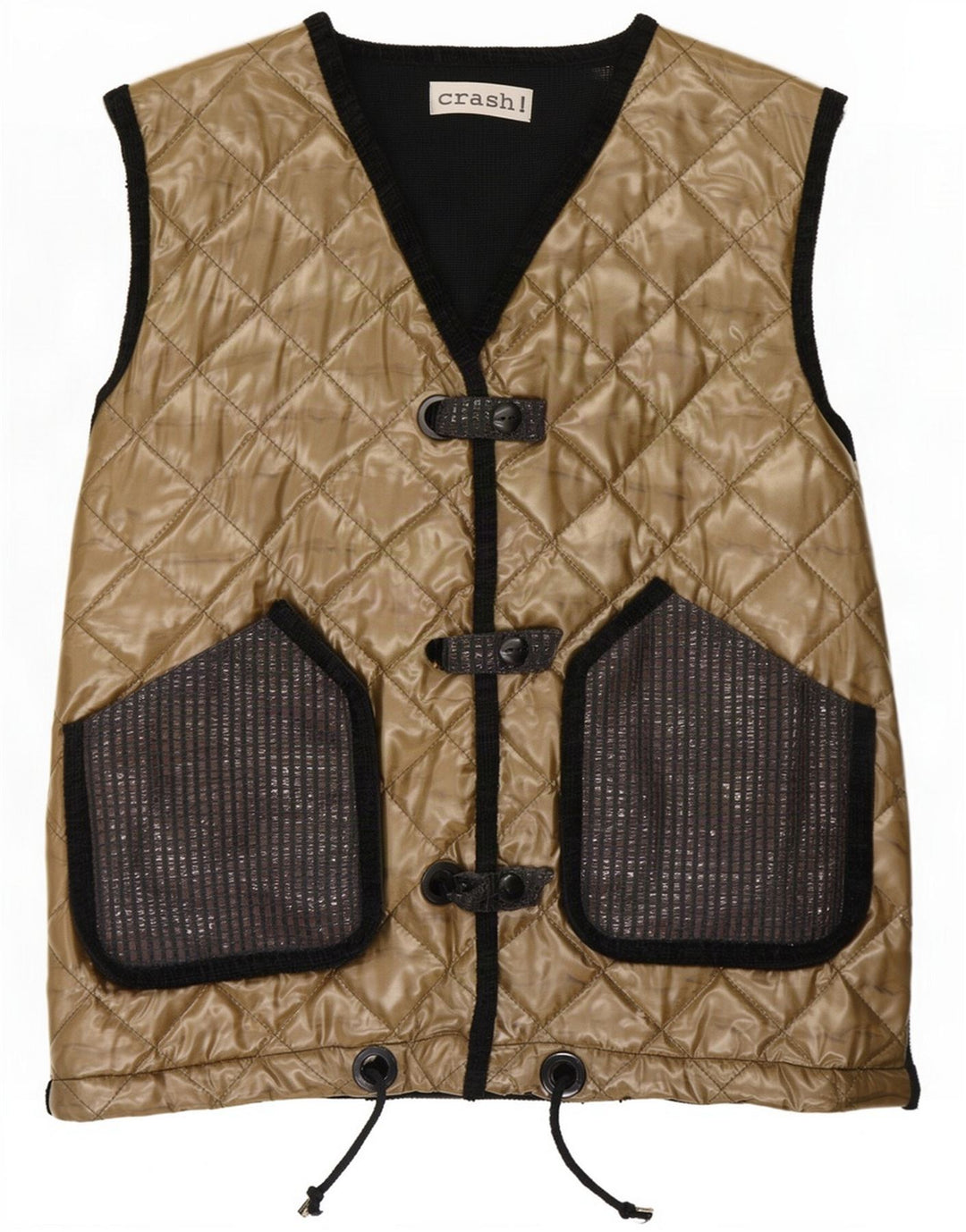 Crash Quiltet jakke til kvinder UK 14 Large Gold Colourblock