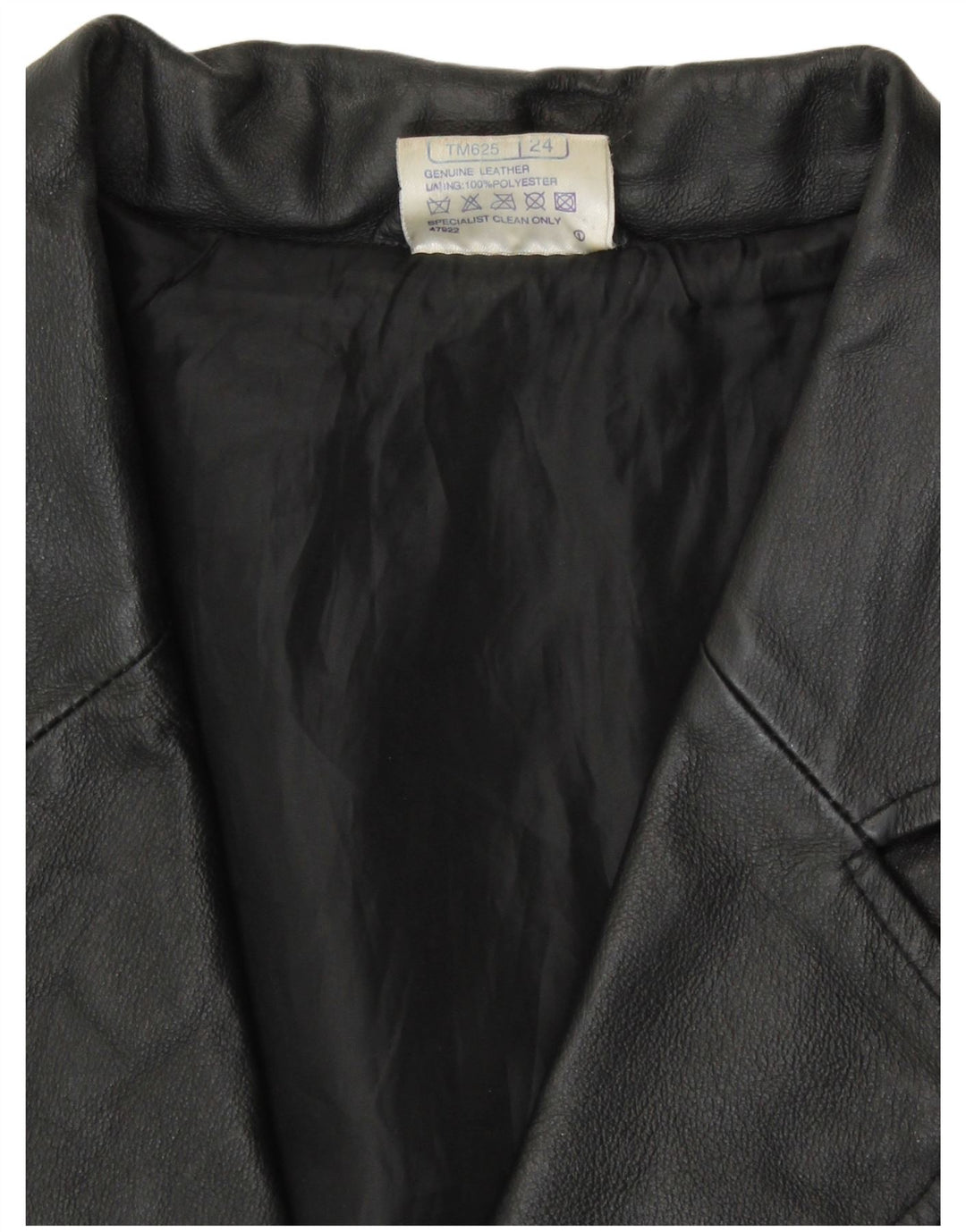 Agenda Dame 3 Button Læder Blazer Jacket UK 24 4XL Sort Læder