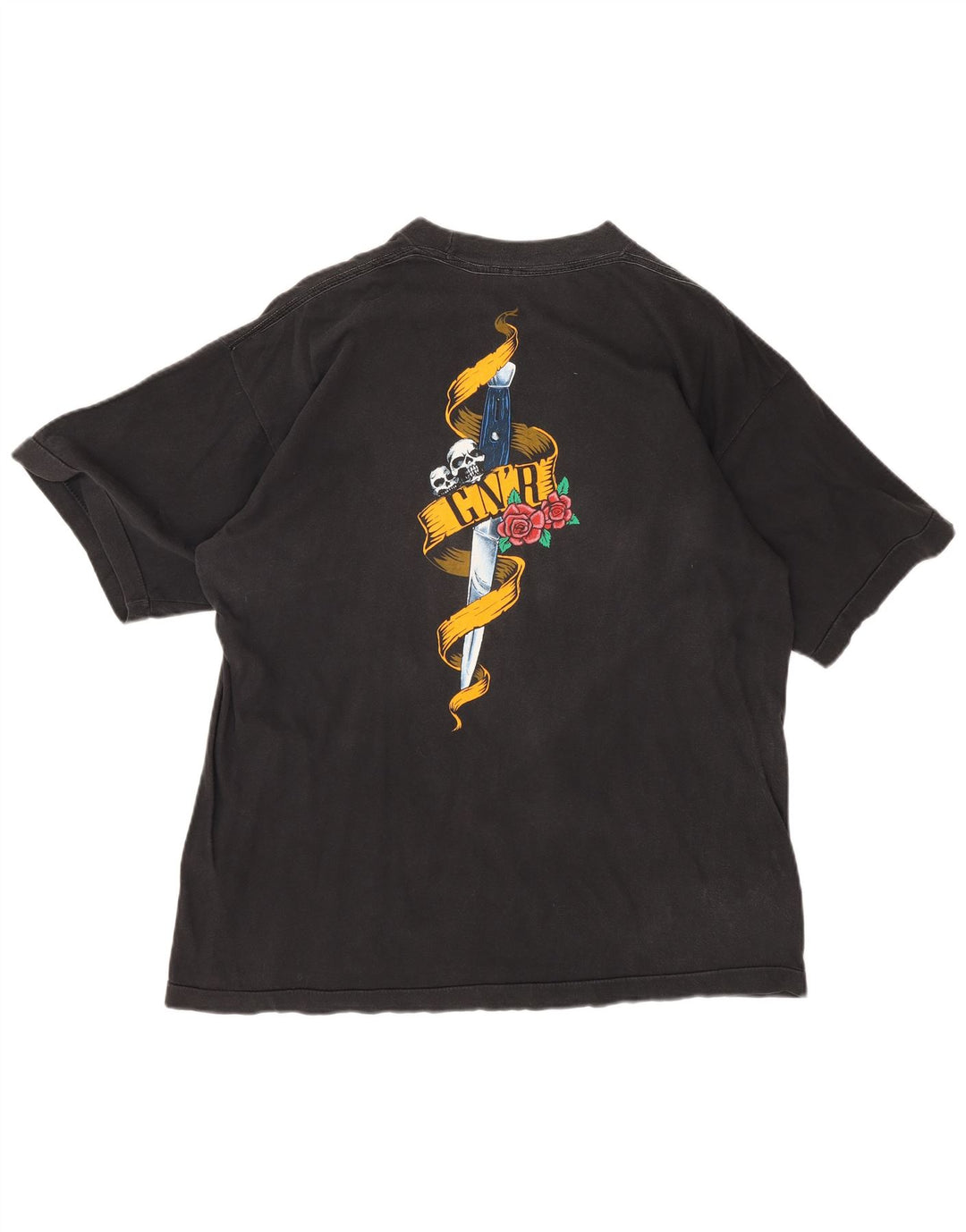 Vintage Herre Guns & Roses Grafisk T-shirt Top Medium Black Rock