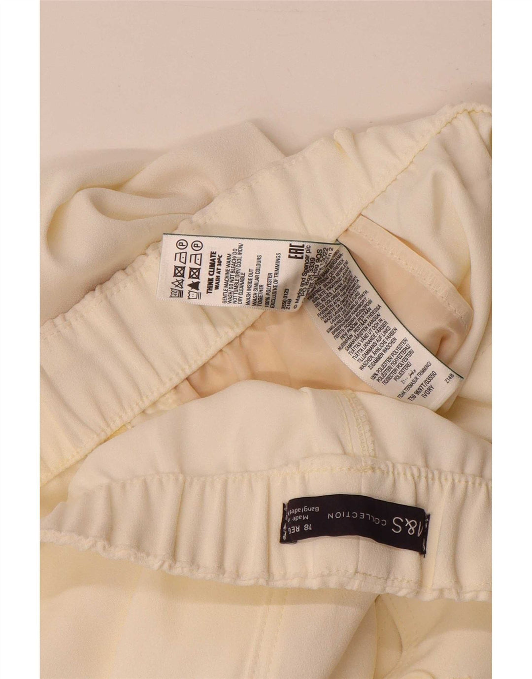 Marks & Spencer Chino Shorts til kvinder UK 18 XL W38 Off White Polyester