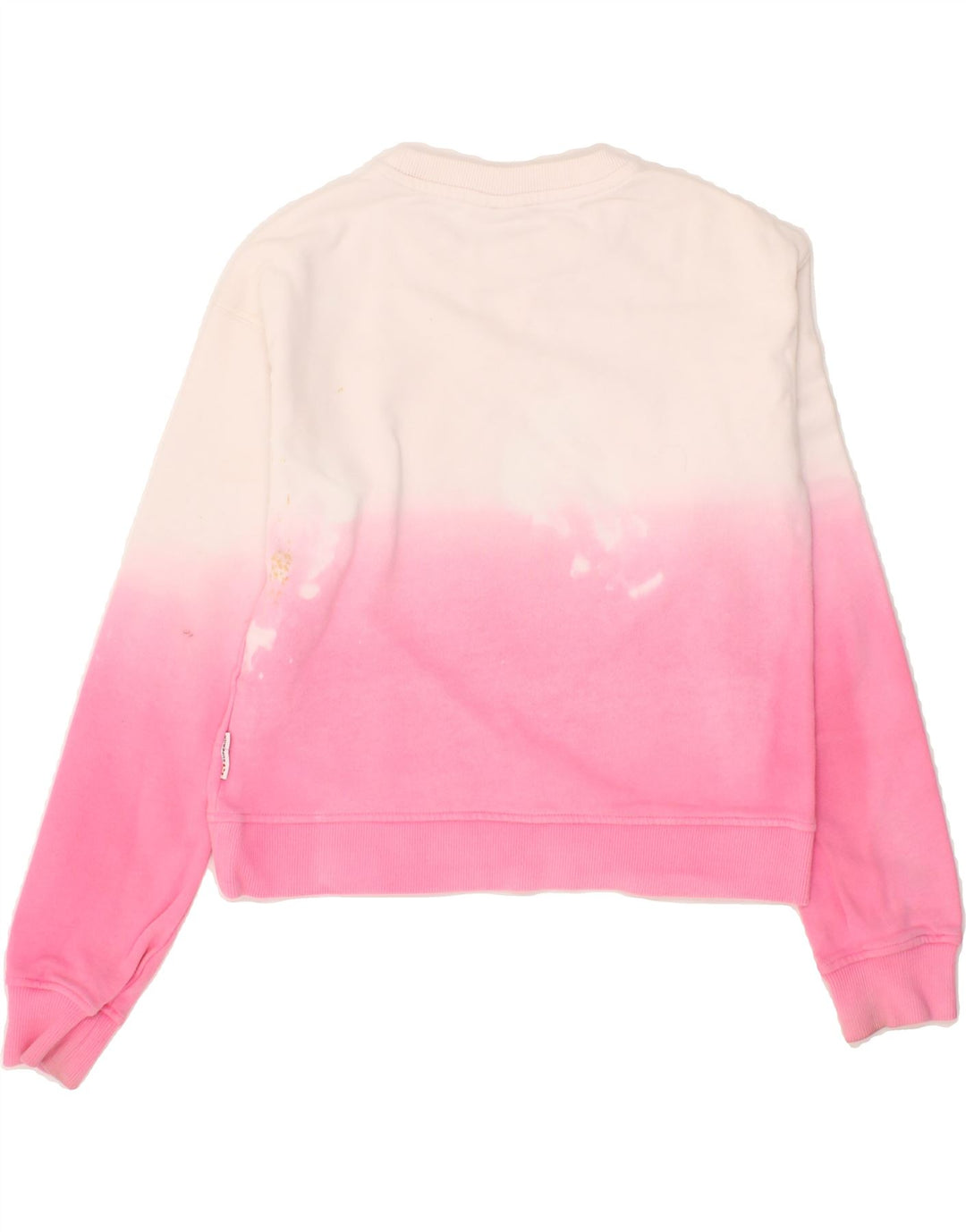 SUPERGA Girls Graphic Crop Sweatshirt Jumper 9-10 Years Medium Pink Vintage Superga and Second-Hand Superga from Messina Hembry 
