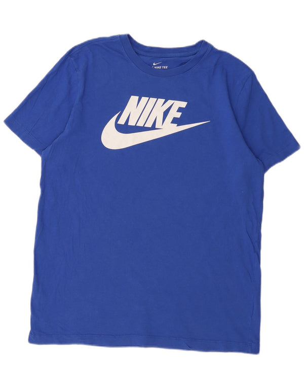 Nike grafisk T-shirt top til mænd, stor blå bomuld