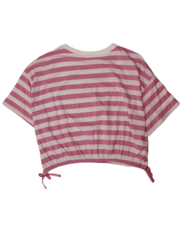 Zara Girls Crop T-Shirt Top 13-14 år Pink Stribet