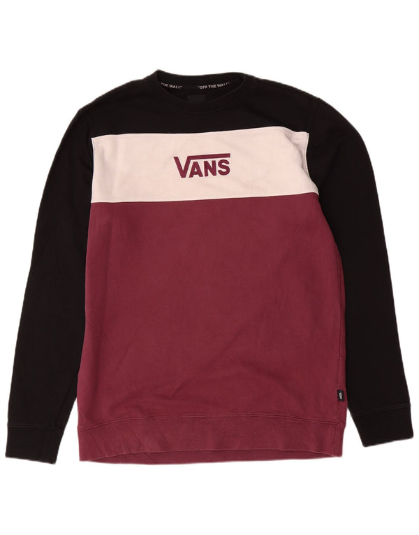 Vans Herre grafisk sweatshirt Jumper Medium Bourgogne Colourblock Bomuld