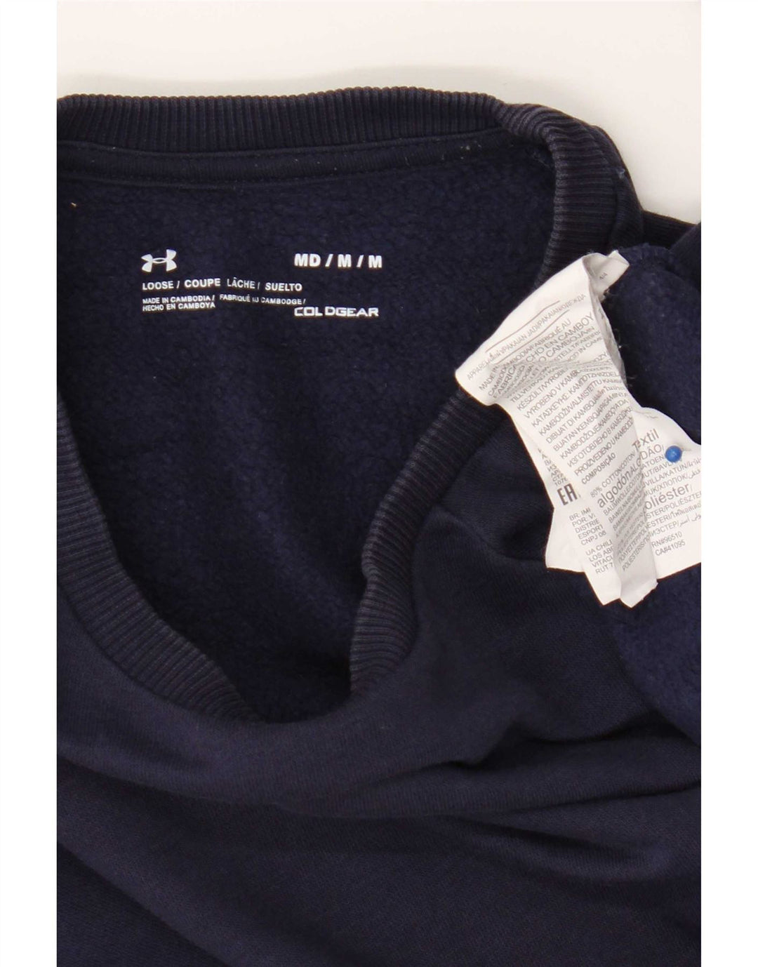 Under Armour Herre Cold Gear Sweatshirt Jumper Medium Navyblå Bomuld