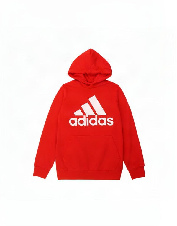 Adidas Mens Graphic Hoodie Jumper Medium Red Cotton