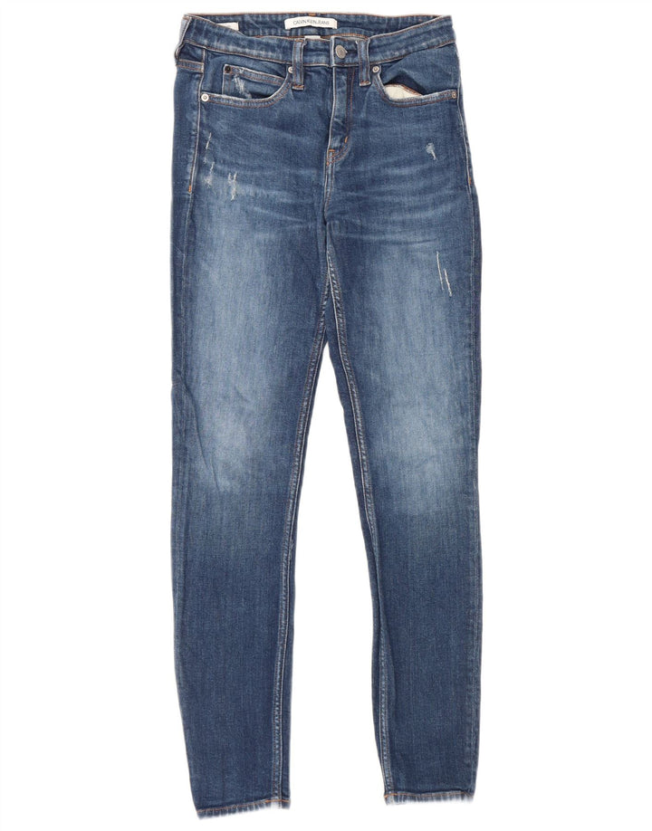 Calvin Klein Dame Slim Jeans W28 L30 Blå Bomuld