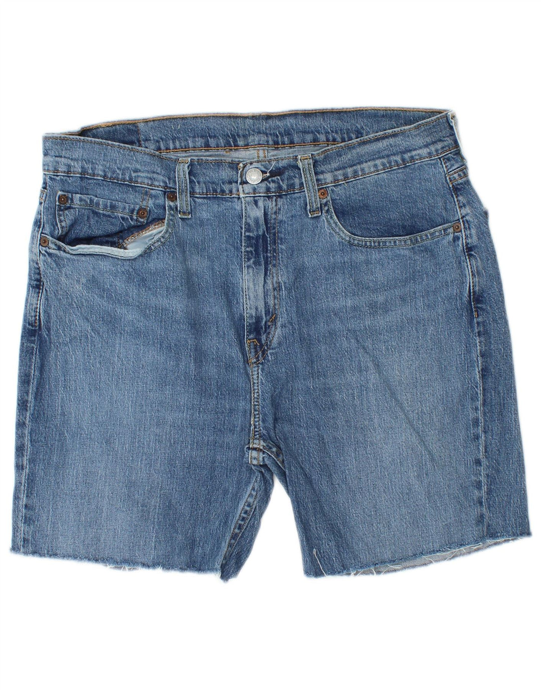 LEVI'S Herre 527 denimshorts W34 Stor blå bomuld
