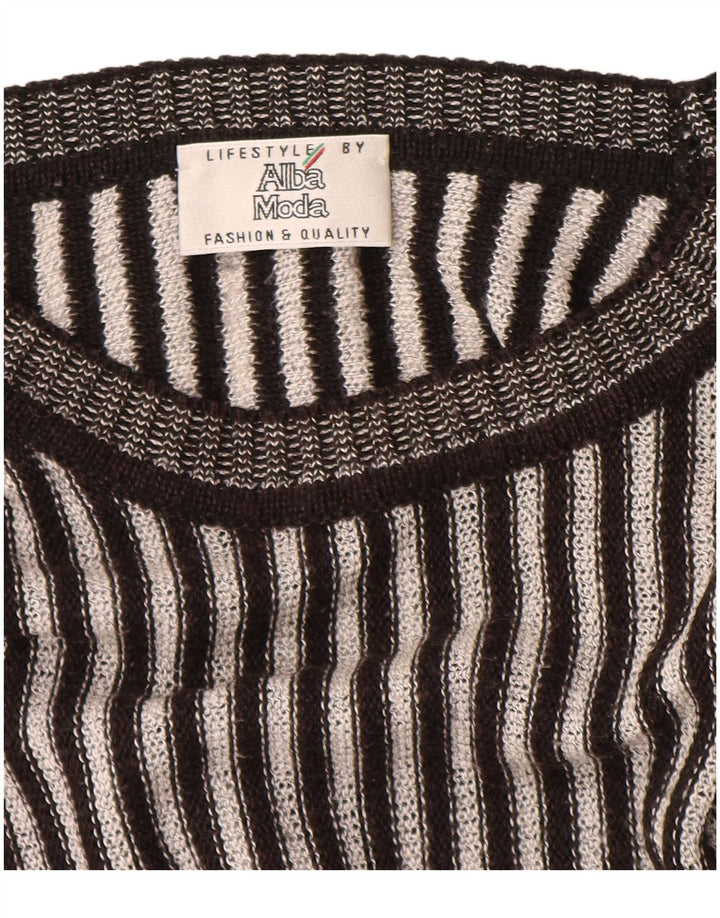 Alba Moda Herre Boat Neck Jumper Sweater XL Brun Stribet