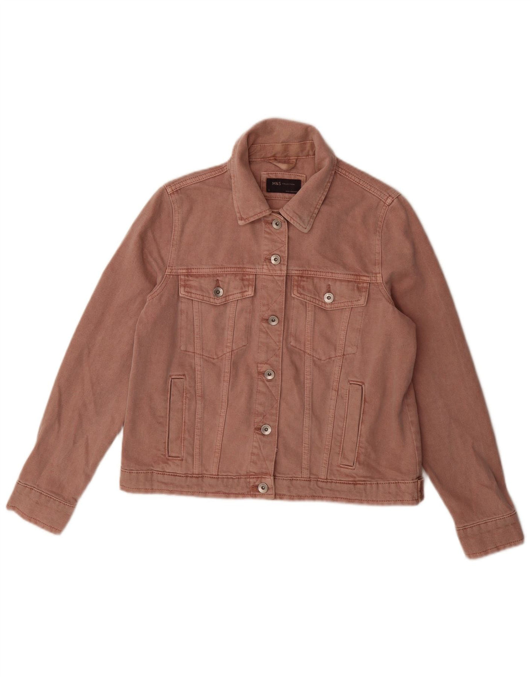 Marks & Spencer Dame denimjakke UK 12 Medium Pink Bomuld