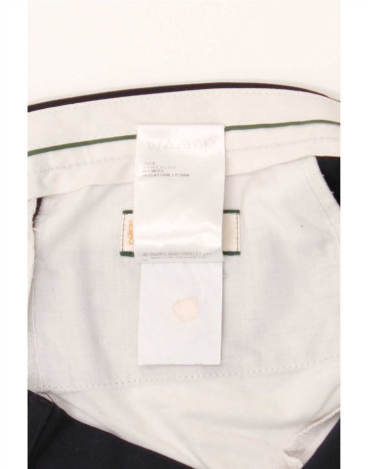 Marks & Spencer Straight Suit Bukser til mænd W34 L29 Marineblå polyester