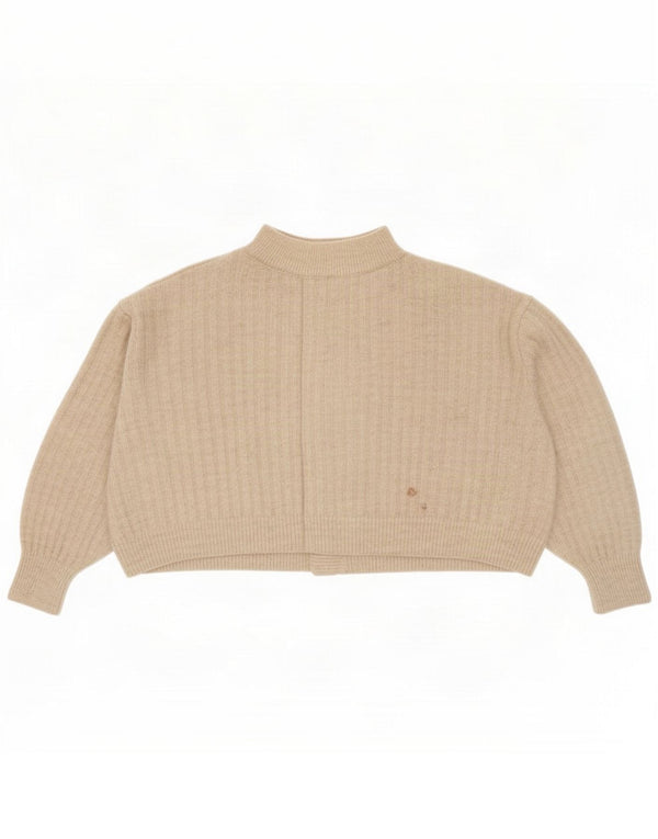Topshop Womens Crop Oversized cardigan sweater UK 6 XS Beige