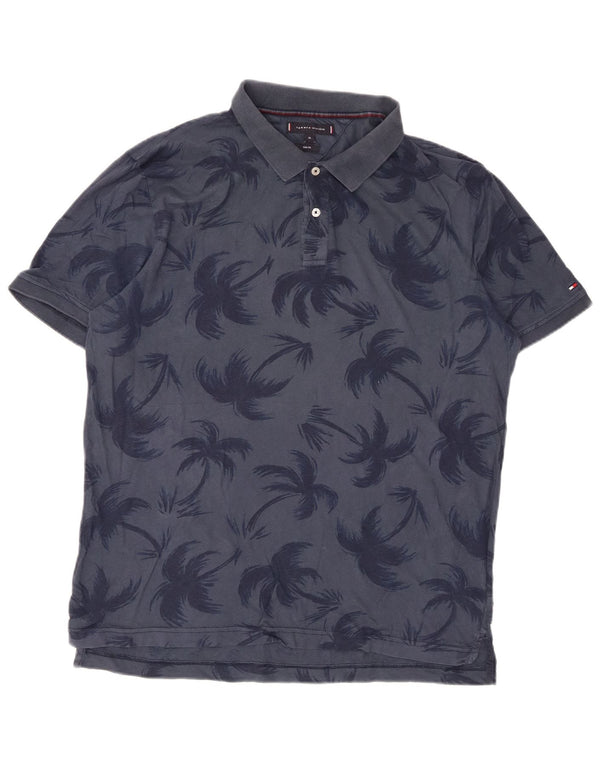 Tommy Hilfiger Herre Grafisk Slim Fit Polo Shirt XL Navy Blue Hawaiian