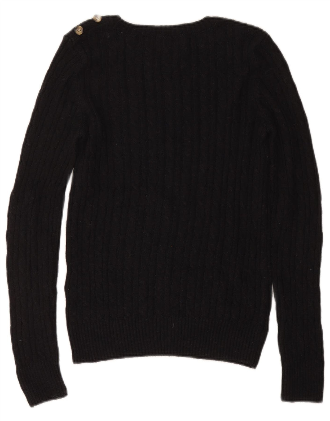 Superdry Womens Boat Neck Jumper Sweater UK 8 Small Black Acryl