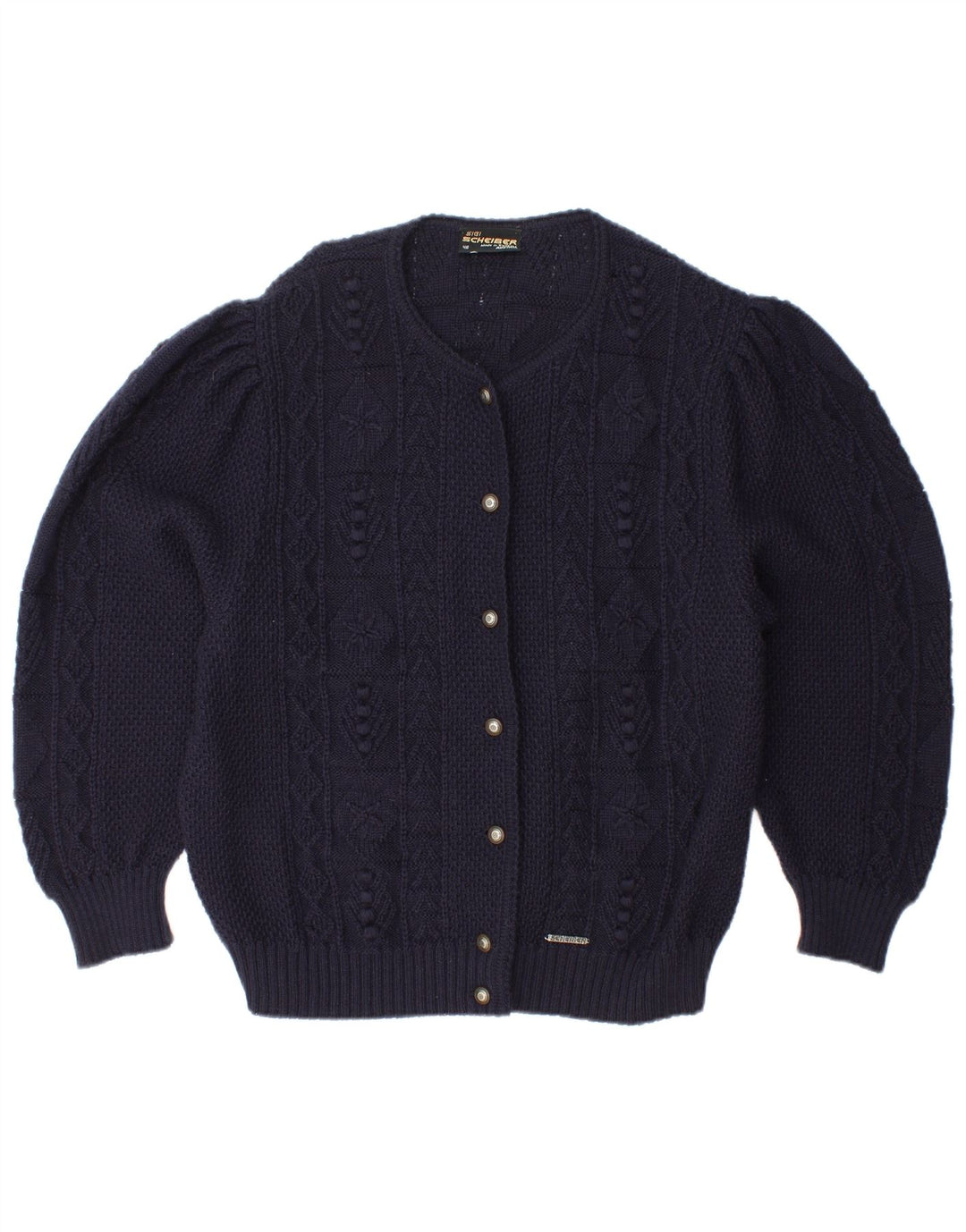 SIGI SCHEIBER Dame cardigan sweater EU 46 XL Marineblå Uld