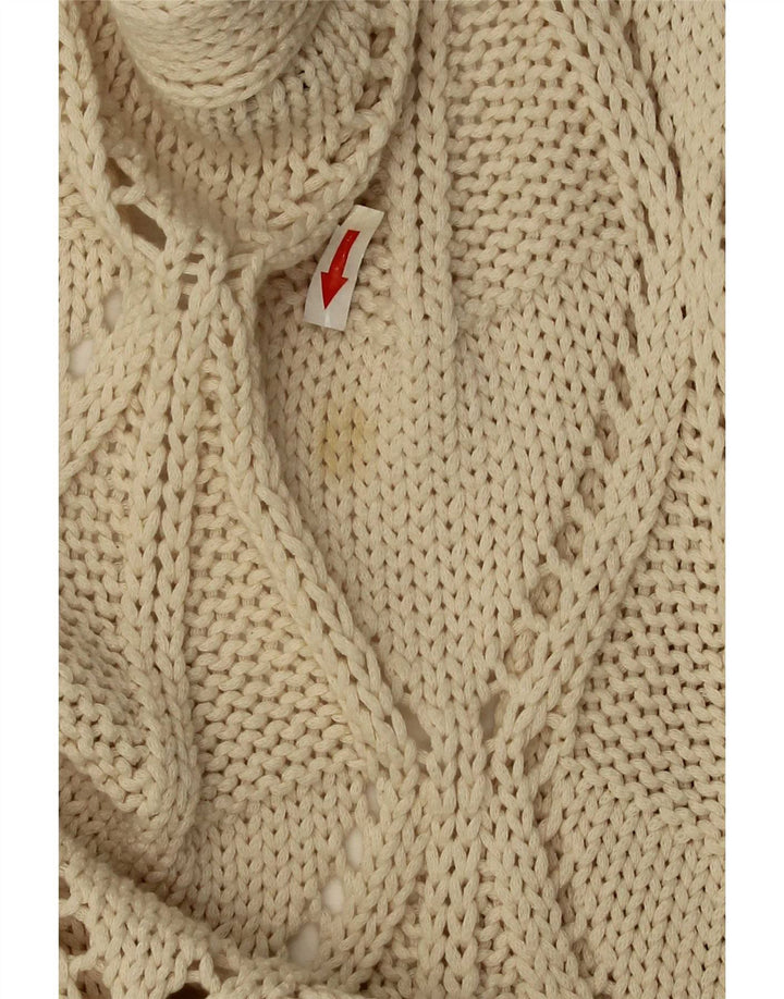 Zara Dame Cardigan Sweater UK 14 Medium Beige Bomuld