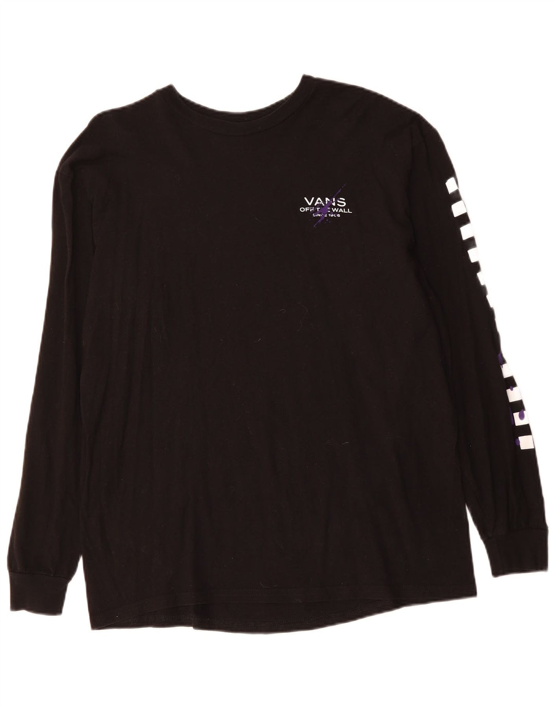 Vans Herre Off The Wall Classic Fit Grafisk Top Langærmet Stor Sort