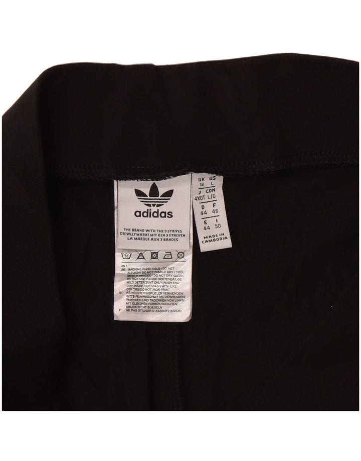 ADIDAS grafiske sportsshorts til kvinder UK 18 XL sort bomuld