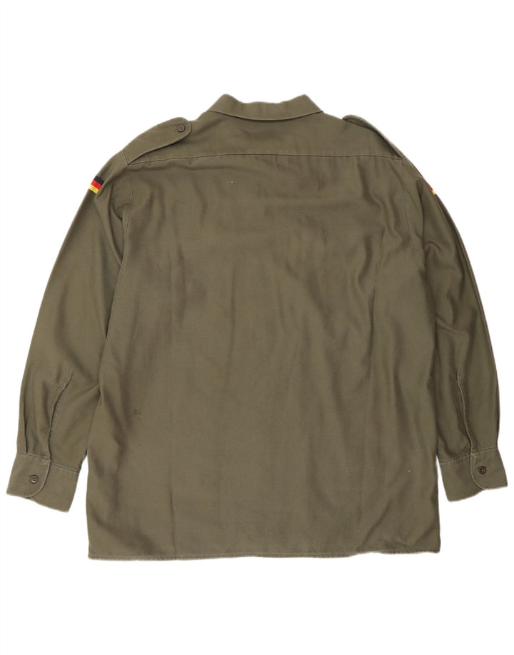 Vintage herreskjorte str. 43/44 XL Khaki Polyester