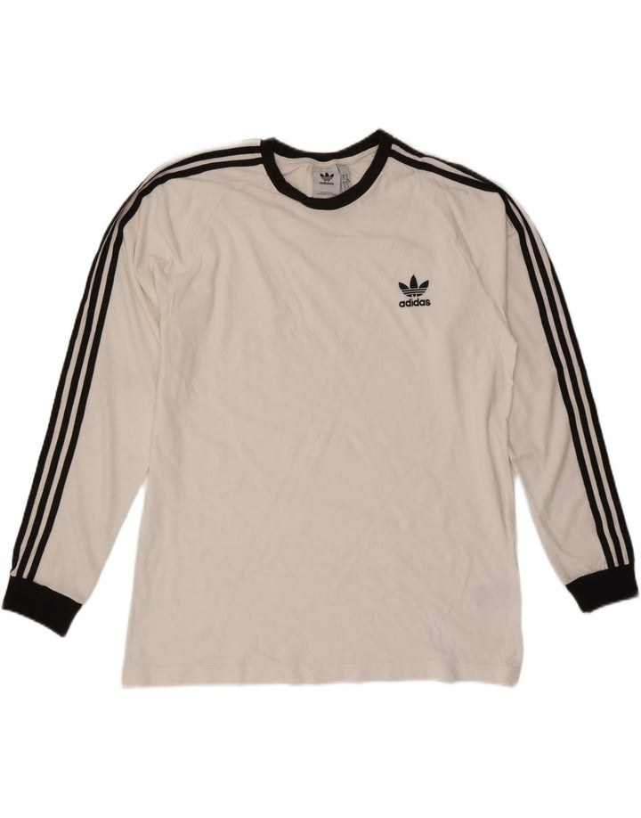 ADIDAS Herre Top Langærmet XL Hvid Bomuld