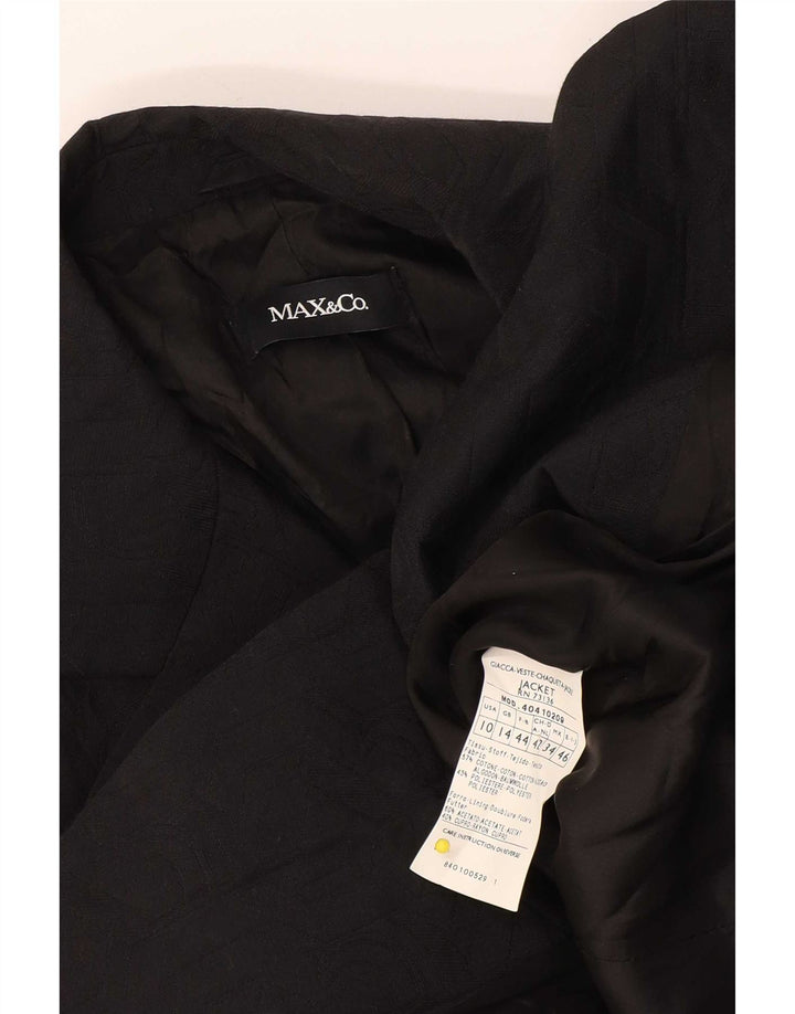 Max & Co. Dame 2-knaps blazerjakke UK 14 Stor sort bomuld