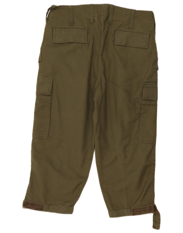 Vintage kvinders tilspidsede Cargo Capri-bukser W34 L21 Khaki