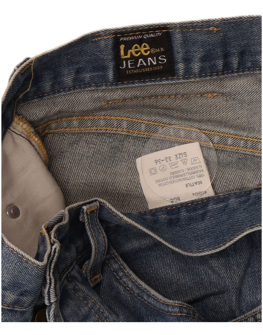 Lee Straight Jeans til mænd W33 L31 blå bomuld