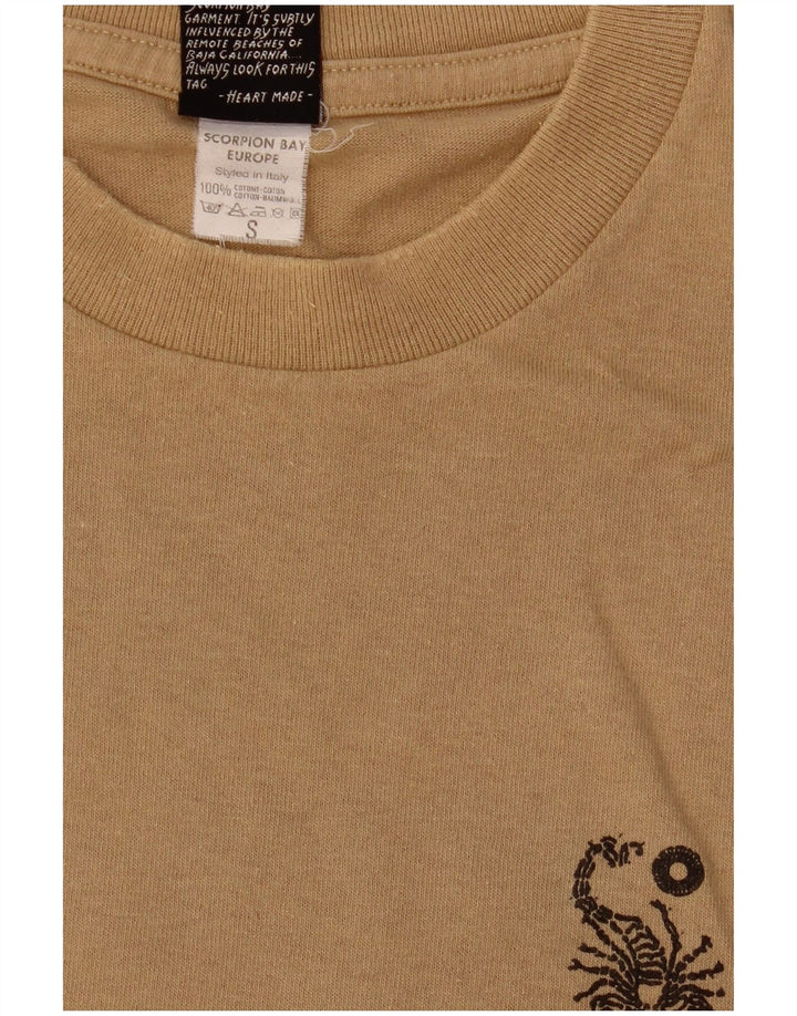 SCORPION Herre grafisk T-shirt Top Lille Beige Bomuld