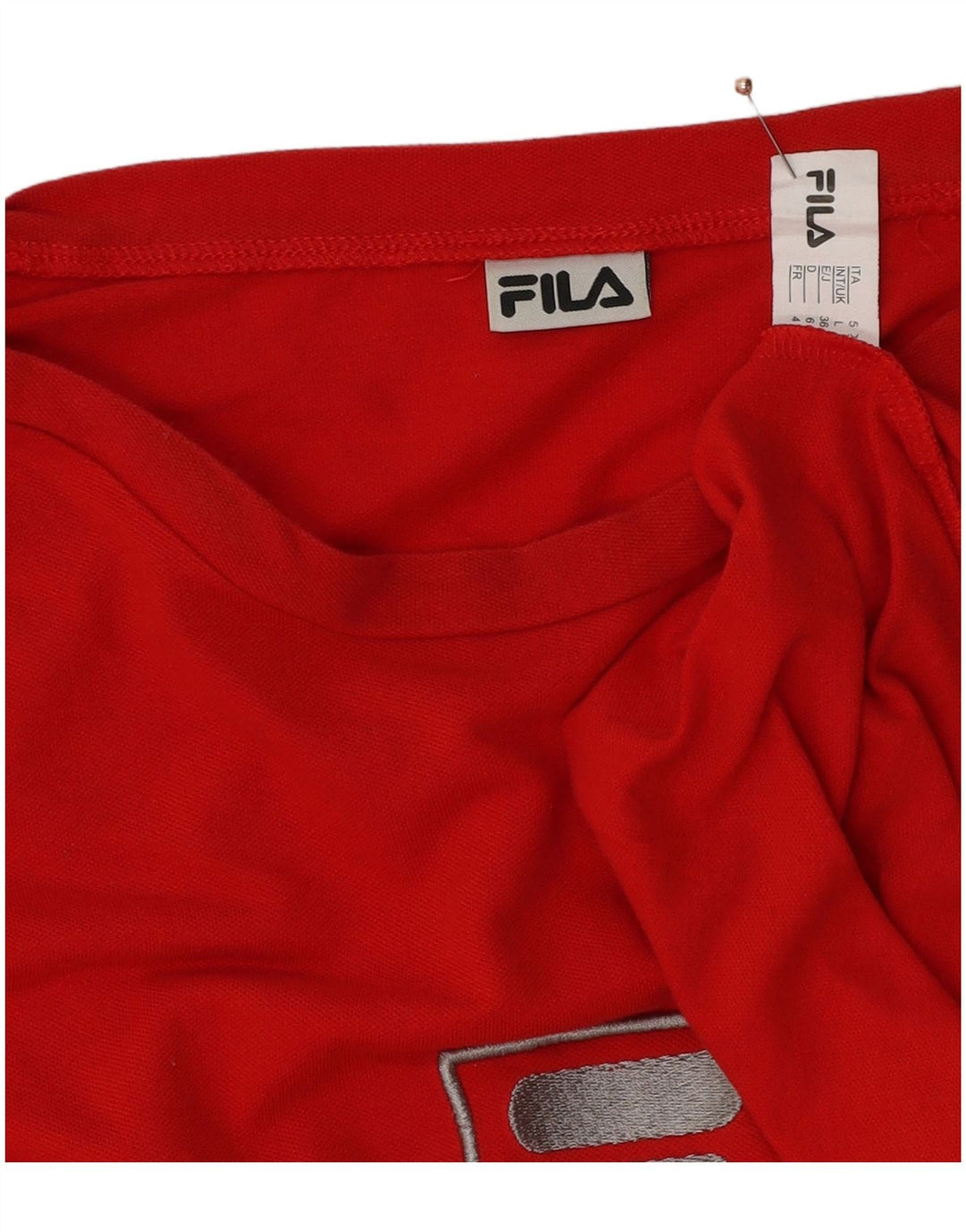 FILA Herre Grafisk Top Langærmet Stor Rød Colourblock Bomuld