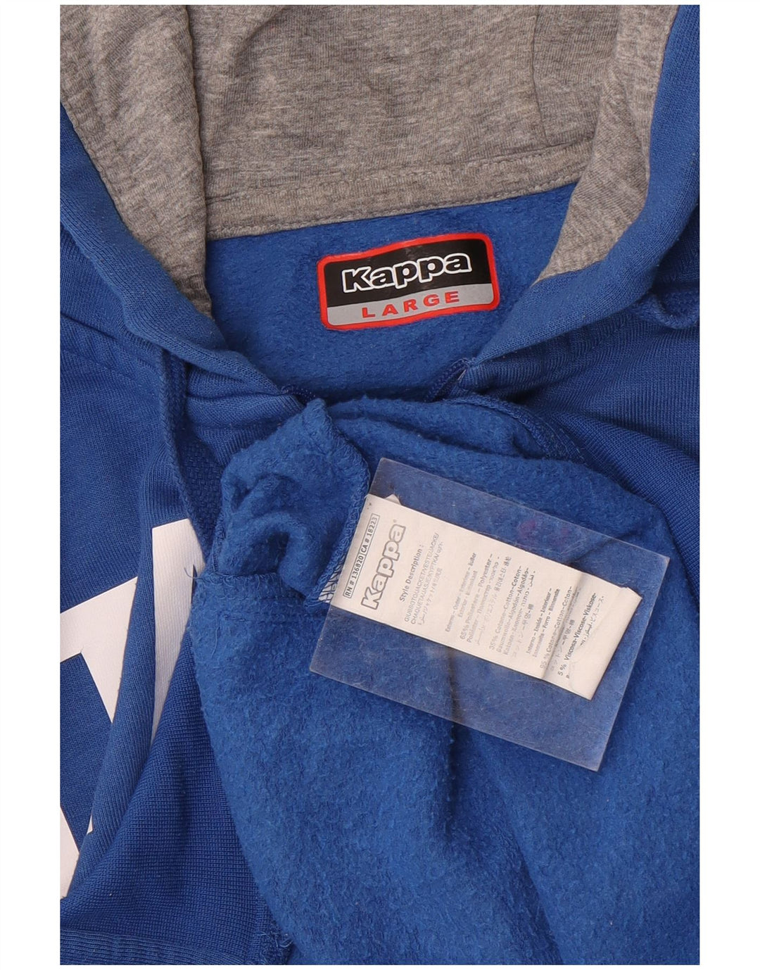 Kappa Herre Italia Grafisk Hættetrøje Sweater med lynlås Stor Blå Polyester