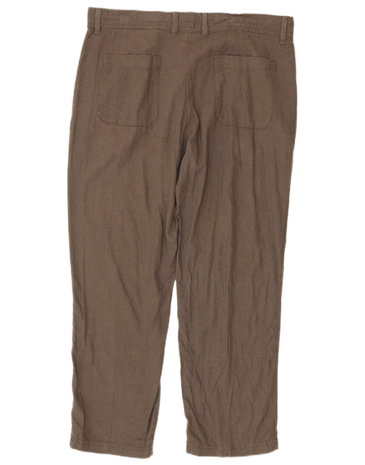 MARKS & SPENCER Herre Regular Fit Chinobukser W36 L29 Brun hør
