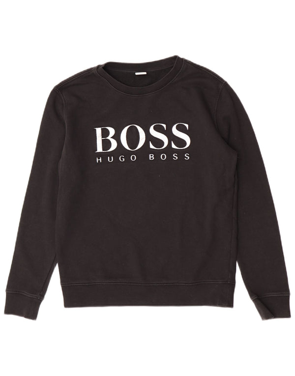 Hugo Boss Girls Grafisk Sweatshirt Jumper 13-14 år Lille sort bomuld