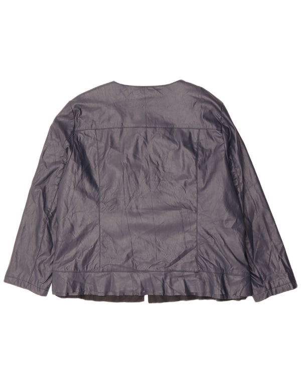 Marks & Spencer Womens Autograph Bomber Jacket UK 24 4XL Navy Blue