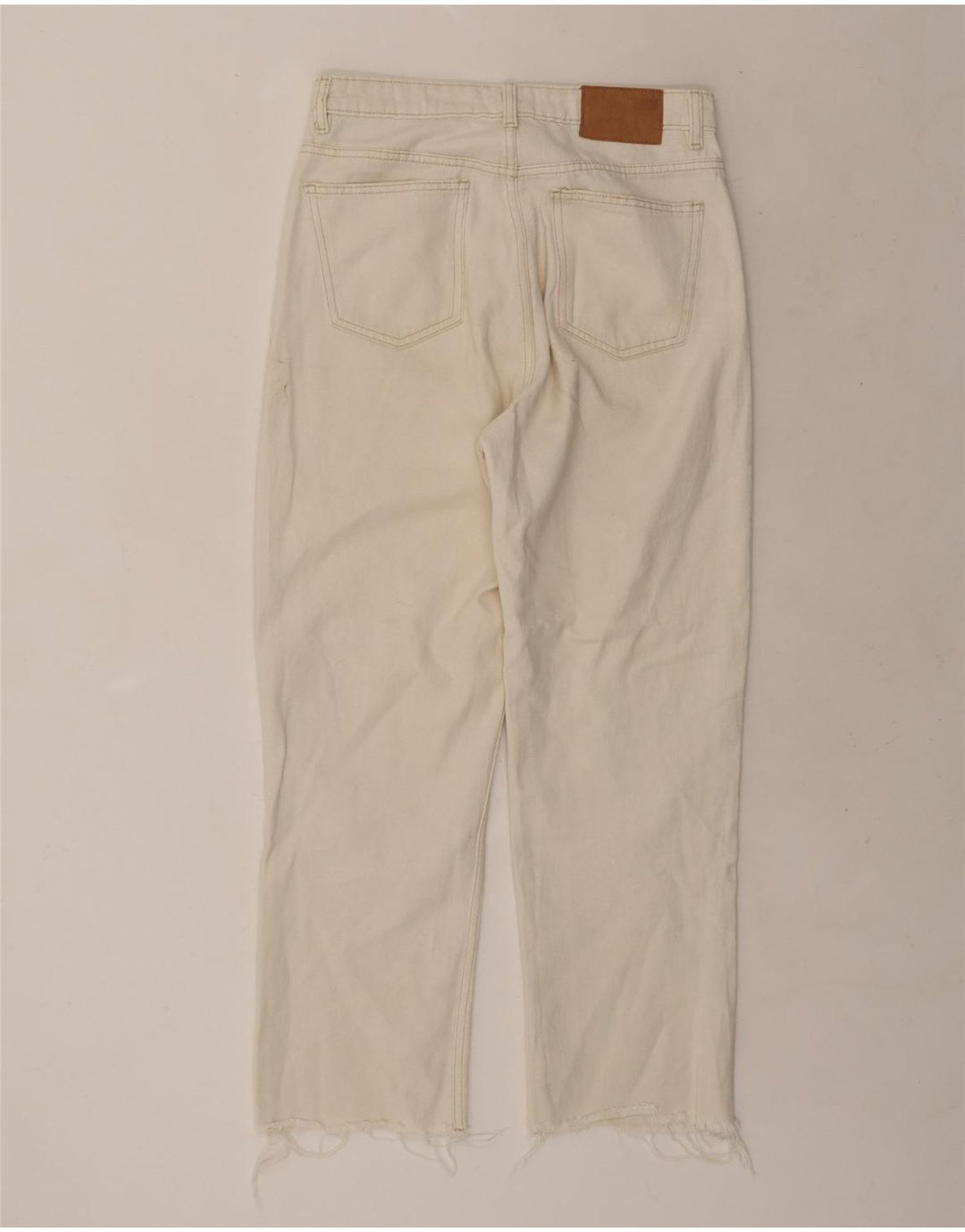 Zara Dame Straight Jeans EU 40 Medium W30 L27 Hvid Bomuld