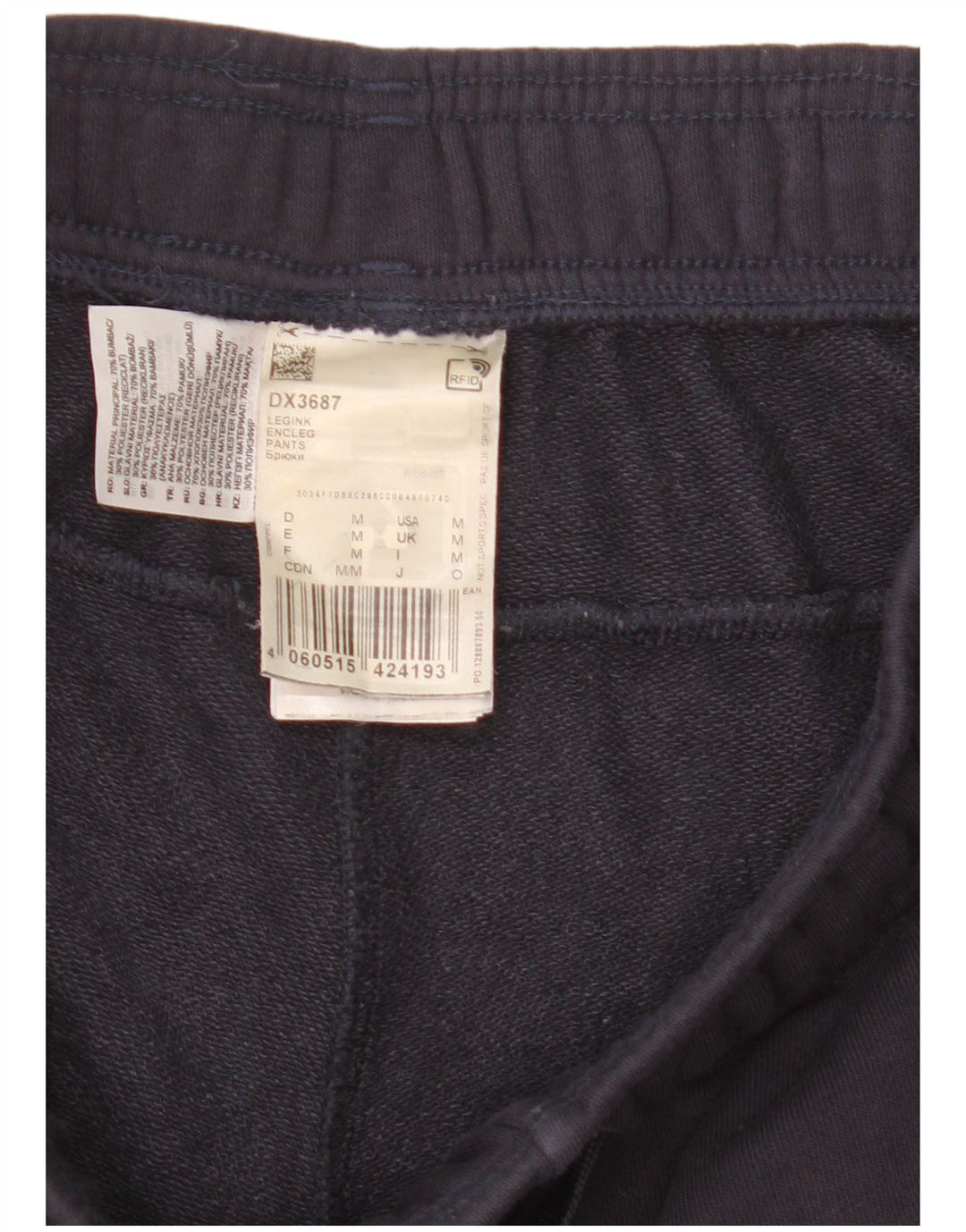 ADIDAS Mens Tracksuit Trousers Joggers Medium Navy Blue Cotton