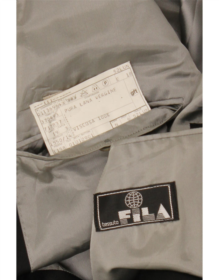 Fila Dame Dobbeltradet Blazer Jacket IT 52 2XL Sort Nålestribet Uld